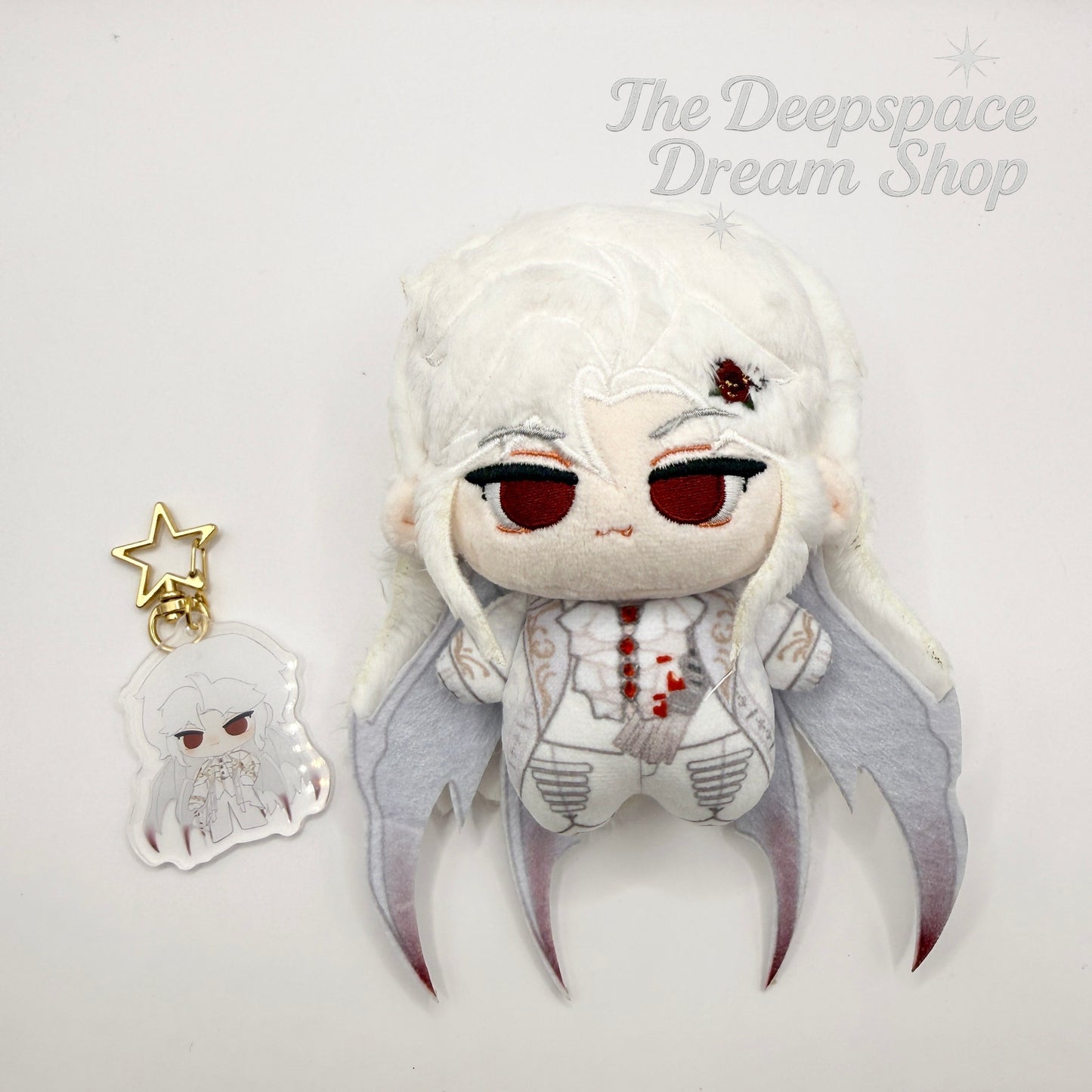 Love and Deepspace Sylus Evil Dragon Keychain/Doll 10cm - Printed Outfit & Magnetic Wings - Limited