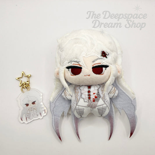 Love and Deepspace Sylus Evil Dragon Keychain/Doll 10cm - Printed Outfit & Magnetic Wings - Limited