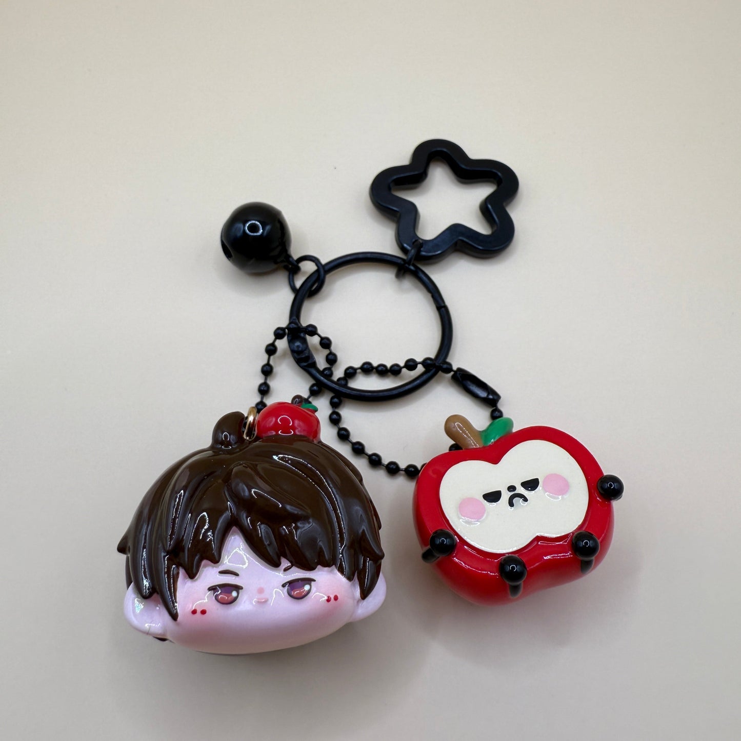 Adorable Caleb Keychain & Red Apple Charm | Love and Deepspace