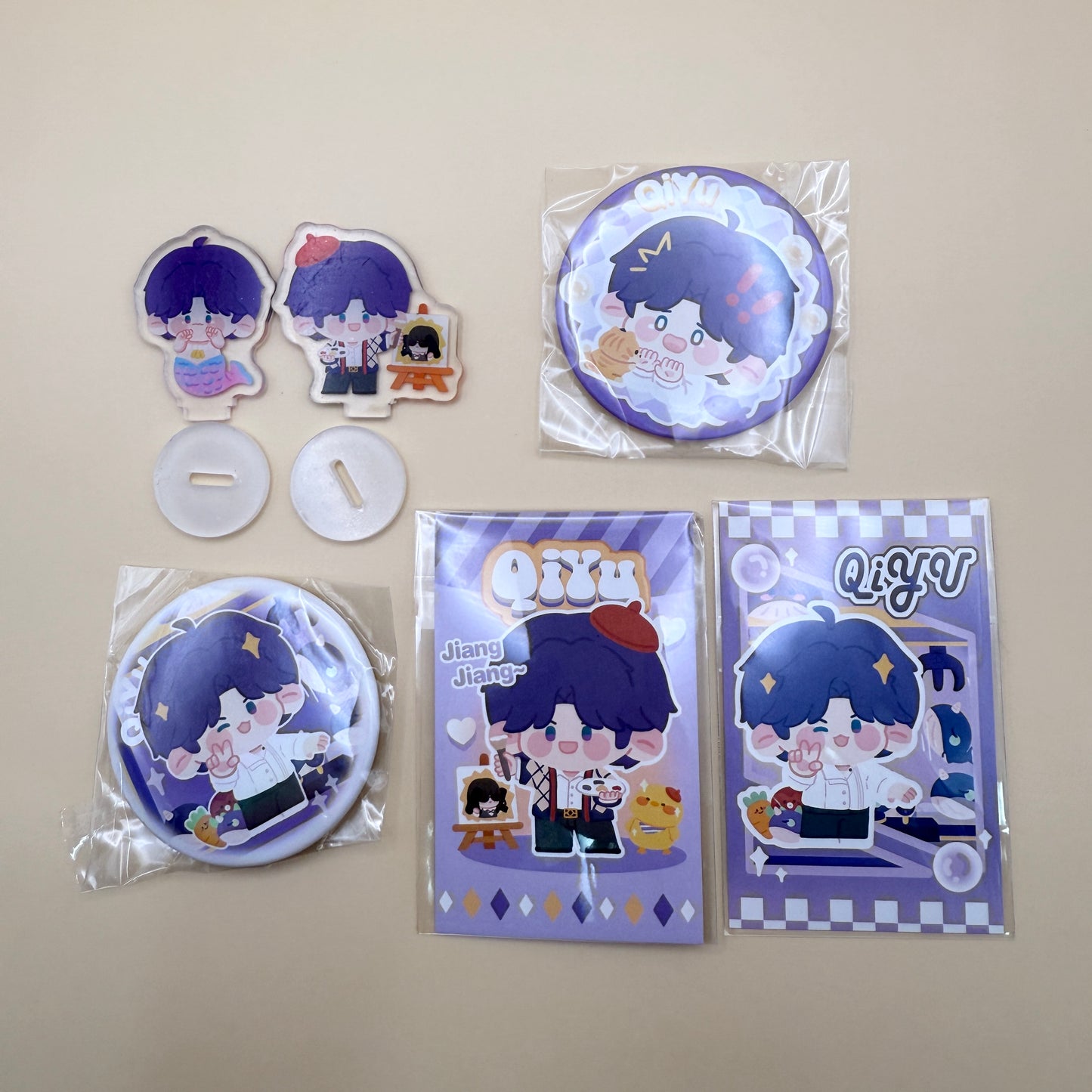 Love and Deepspace Rafayel - Zayne - Xavier- Sylus - Caleb Button/Mini Stand/Card Set