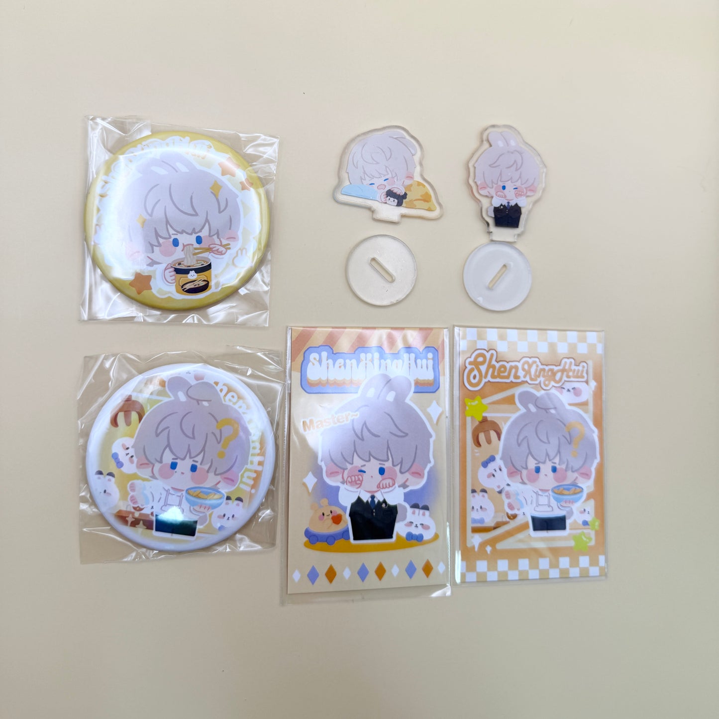 Love and Deepspace Rafayel - Zayne - Xavier- Sylus - Caleb Button/Mini Stand/Card Set