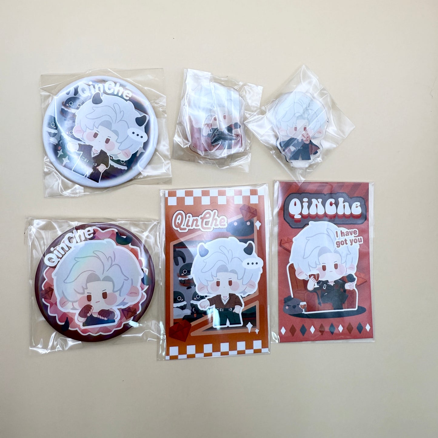 Love and Deepspace Rafayel - Zayne - Xavier- Sylus - Caleb Button/Mini Stand/Card Set