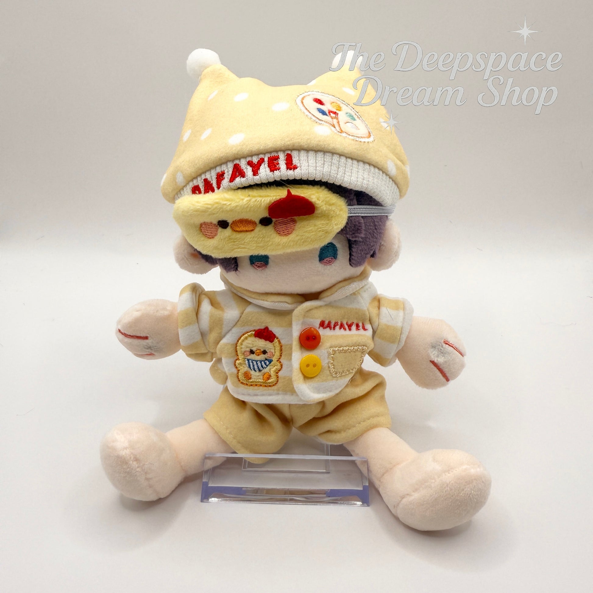 Fan-made Love and Deepspace 10 cm plushie doll wearing pajamas