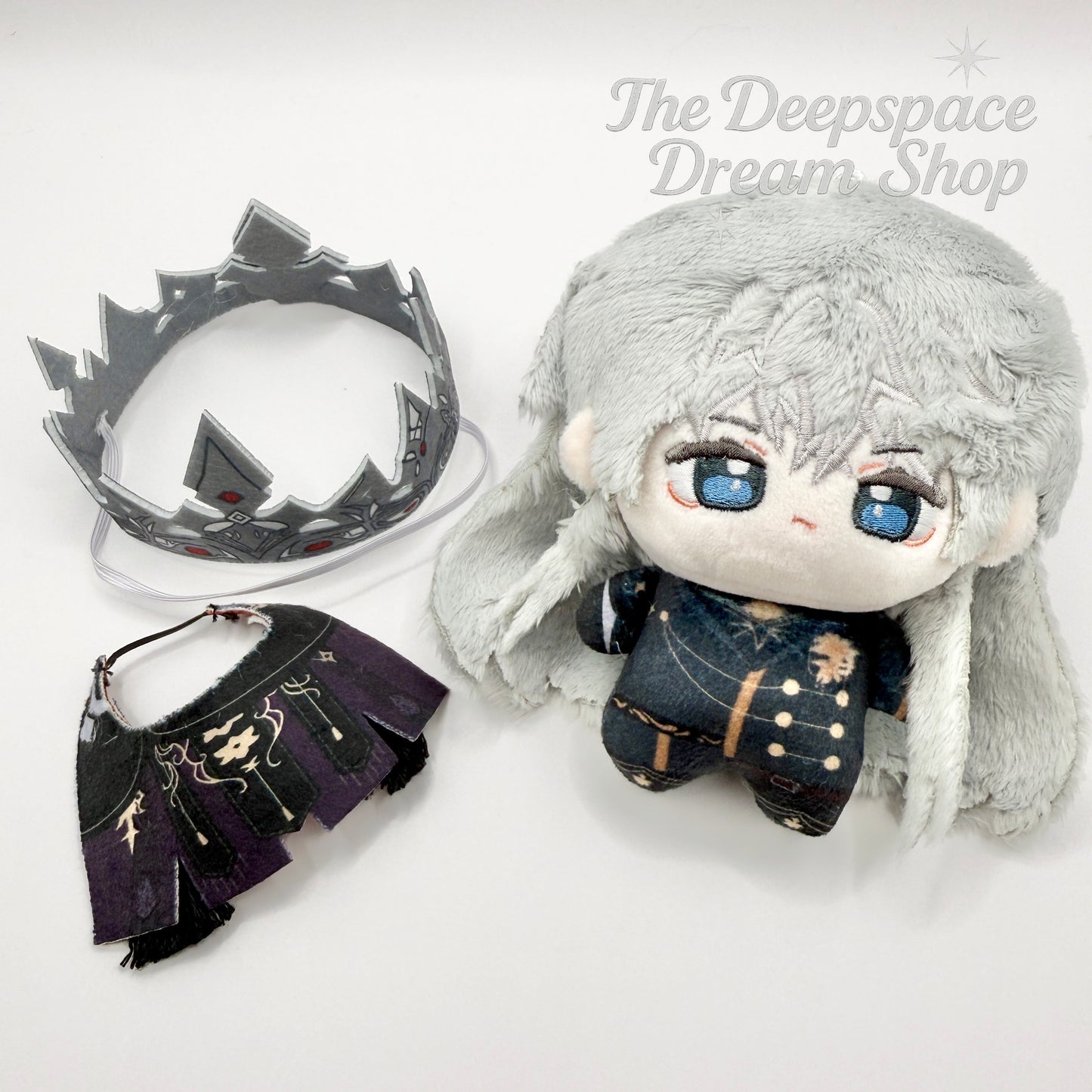 Love and Deepspace Fallen Crown Xavier Plushie/Doll/Keychain (10cm) - Removable Crown & Cloak