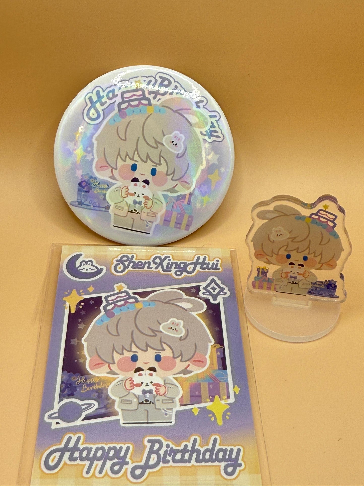 Love and Deepspace Rafayel  | Xavier  Happy Birthday Button/Mini Stand/Card Set